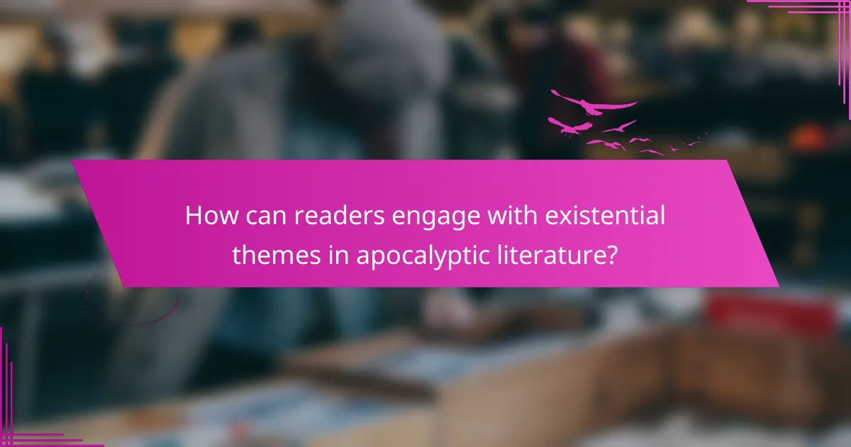 How can readers engage with existential themes in apocalyptic literature?