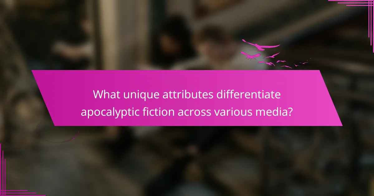 What unique attributes differentiate apocalyptic fiction across various media?