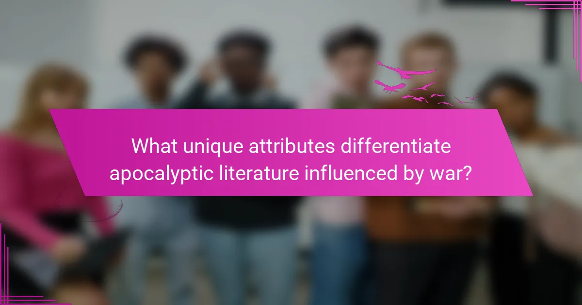 What unique attributes differentiate apocalyptic literature influenced by war?