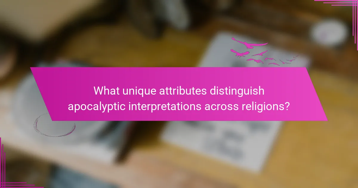 What unique attributes distinguish apocalyptic interpretations across religions?