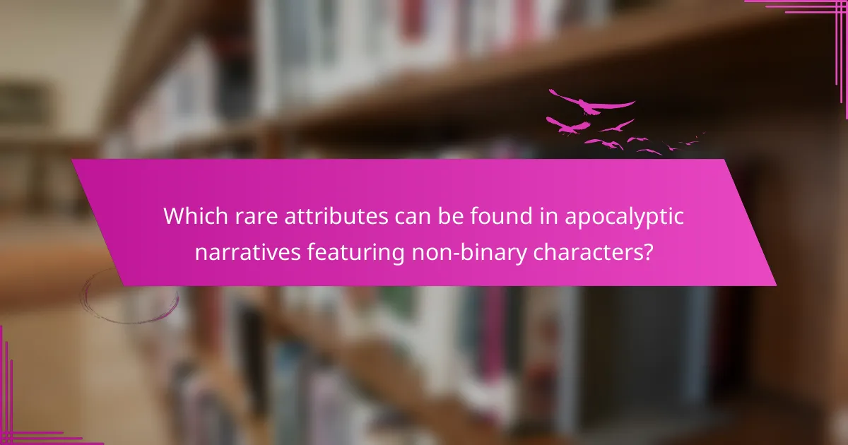Which rare attributes can be found in apocalyptic narratives featuring non-binary characters?
